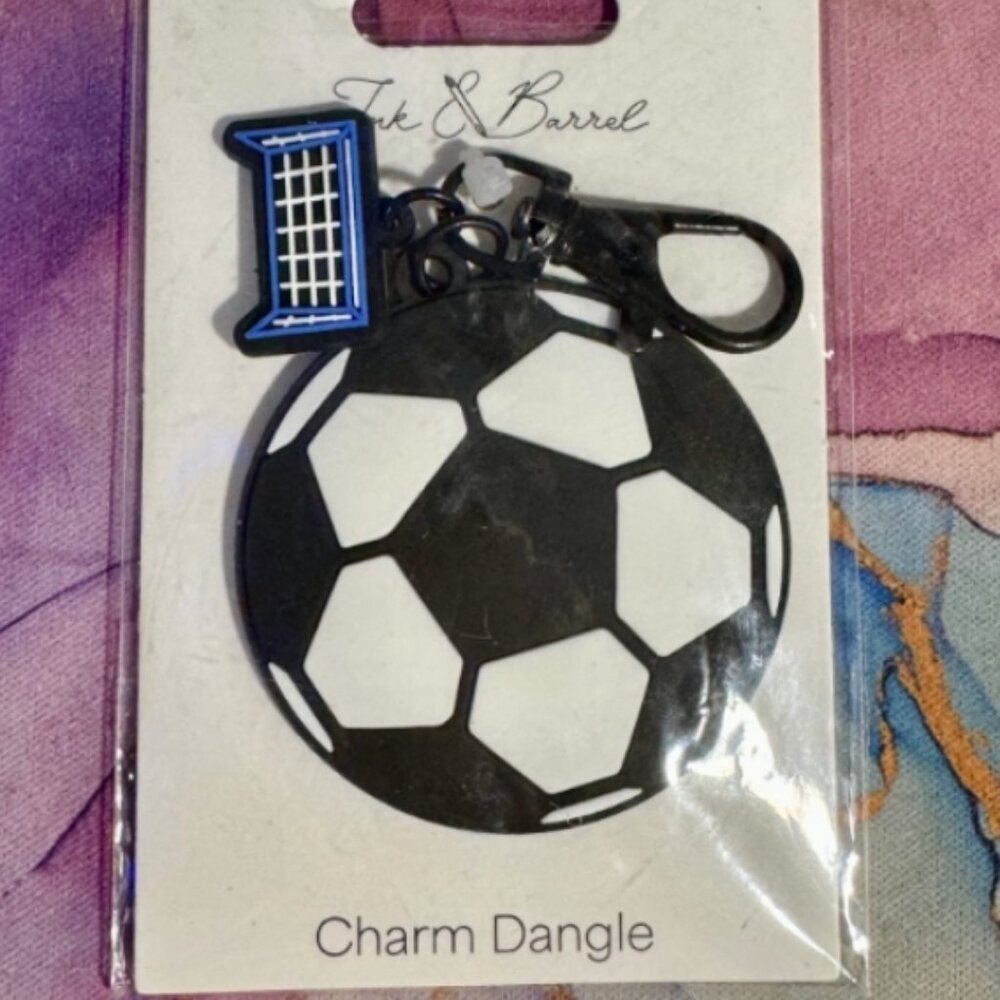 Ink & Barrel, Soccer and Net Charm Dangle Bag & Key Charm